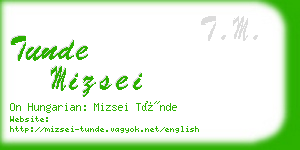 tunde mizsei business card